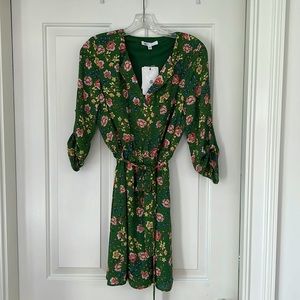 Green floral Fall dress NWT
